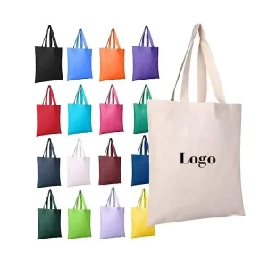 Custom Tote Bag Printed Logo Large Originality Design Canvas Cotton Tote Shopping Bag With Zipper Pocket