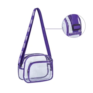 Custom Transparent PVC Crossbody Waterproof Stadium Approved Clear Messenger Shoulder Bum Men Women Outdoor Use Sling Bag Sporty