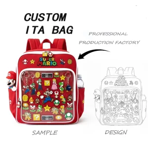 Custom Trendy Ita Bolsa School Bag, Manufacturer, Cartoon Gaming Design, PVC Clear Window, Fandom Backpack for Cosplay Gifts