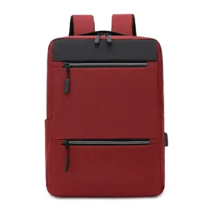 Custom Waterproof Durable Material Laptop Backpack with USB Port Zipper Closure for Business Professionals & College Students