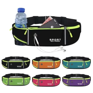 Custom Waterproof Hiking Cycling Running Belt Waist Bag Sport Fanny Pack with Water Bottle Holder