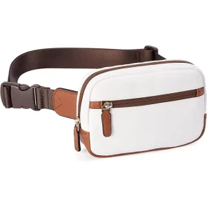 Custom Waterproof PU Leather Unisex Fashion Fanny Pack Waist Belt Bag with Zipper Closure Cute Sport Crossbody Bag