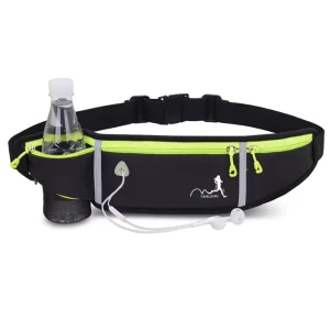 Custom Waterproof Reflective Anti-Theft Eco-friendly Zipper Closure Running Waist Bag with Bottle Holder Gym Sports