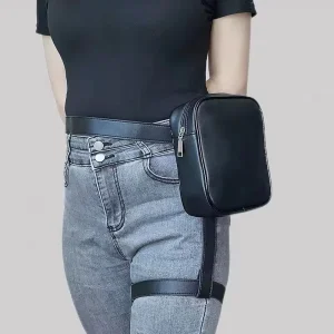 Custom Women Ladies Leather Fanny Pack Holster Carnival Waist Belt Bag Thigh Bag For Women Leg Harness Bag