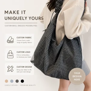 Custom Women Plaid Shoulder Bag Large Capacity Casual Hobo Tote Bag for Daily Commute Travel Shopping Office Use