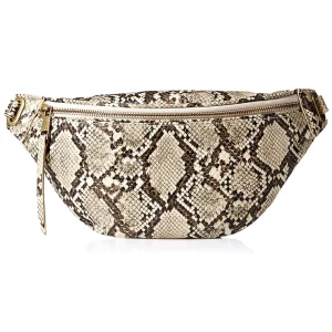 Custom Women’s Snakeskin Boa Constrictor PU Leather Cross-body Waist Belt Bag Zipper Multi-functional Large