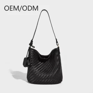 Custom Woven Hobo Bag Trendy PU Vegan Leather Women Shoulder Crossbody Bag Ladies Tote Handbag Manufacturer