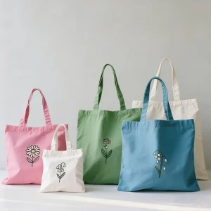 Custom Your Logo Cotton Tote Bag Lightweight Reusable Grocery Canvas Cloth Bags for DIY Advertising Promotion Gift