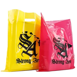 Custom logo Printed Plastic Bags Die Cut Color Plastic Shopping Bag Store Packaging Bag for Customers