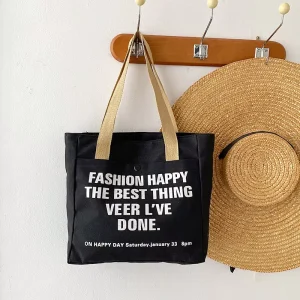 Custom logo Reusable Eco Friendly Canvas Cotton Tote Bag with Pocket