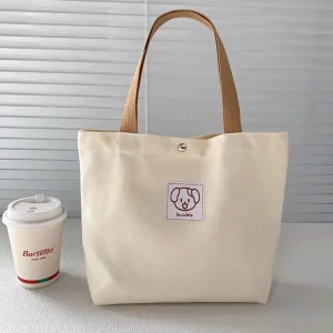 Custom logo Size Eco friendly Reusable Recycled 8oz 10oz 12oz Women Tote Handled Shopping Cotton Canvas Bag