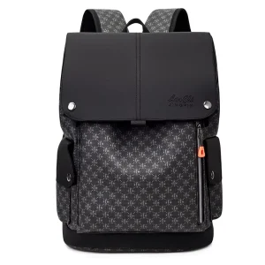 Custom logo Waterproof Large Capacity PU Leather Laptop Backpacks Fashion Business Travel School Bags for Men