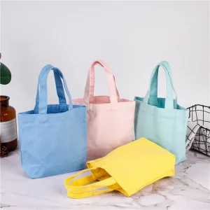 Customised Canvas Tote Bags for Kids Small Size Cloth Tote Bag Printed Logo Canvas Fabric Gift Bags