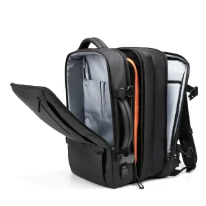 Customised Waterproof Anti Theft Oxford Polyester Laptop Backpack Zipper USB Expandable 20 39L Air Cushion Belt Travel