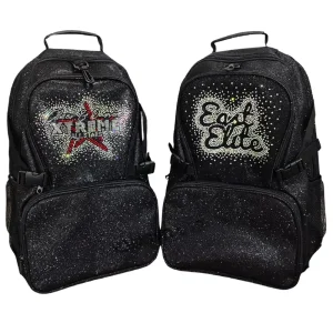 Customizable Cheer Backpack With Rhinestones And Diamond Logo For Cheerleaders And Dancers Casual Sport Bag With Zipper Closure