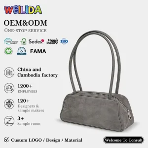 Customizable Color Size Women’s Retro Suede Casual Shoulder Handbag Underarm Shoulder Bag