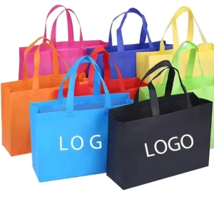 Customizable Eco friendly Recyclable Non Woven Reusable Laminated Grocery Tote Bags Button Closure Screen Printed