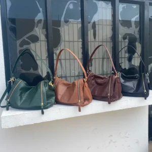 Customizable High-Quality Genuine Full-Grain Leather First Layer Cowhide Hobo Bag Stylish Women’s Shoulder Bag