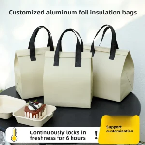 Customizable Insulated Food Delivery Bags Aluminum Foil Non Woven Intaglio Printing Logo Printing Takeout Packaging Wenzhou