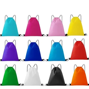 Customizable Lightweight Economy Non Woven Drawstring Backpack for Travel Gym Promotions Shopping Bag