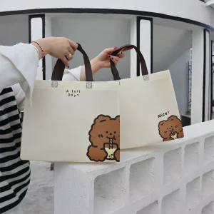 Customizable Recyclable Shopping Tote Bag Multi Color Waterproof Laminated Non Woven with Handle for Supermarket Use