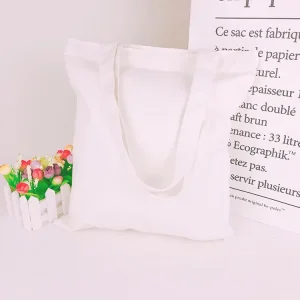 Customizable Size Recyclable Solid Color Custom Canvas Tote Shoulder Plain Custom Canvas Cotton Bag