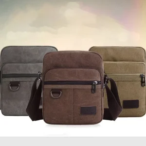 Customizable Small Messenger Bag for Men and Women Canvas Material with Adjustable Strap