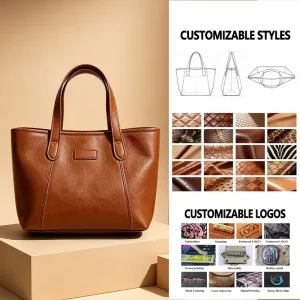 Customizable Women’s PU Satchel Retro Solid Color Open Closure Fashionable Lightweight Portable Design Large Capacity