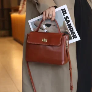 Customize Vintage Soft Leather Shoulder Bags for Women Genuine Leather Purse for Ladies Stylish Tote Bags Black Cross Body Bag