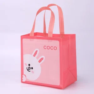 Customized Colorful Coated Non Woven Waterproof Insulated Tote Recyclable Bag for Takeout Food Packaging