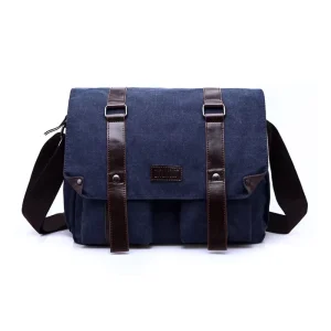 Customized Design Canvas Leather Satchel Men’s Shoulder Bags Casual Sling Big Mens Messenger Bag