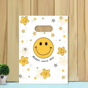Customized Logo Biodegradable Hdpe Ldpe Clothing Shopping Packaging Bag Thank You Die Cut Handle Plastic Bag