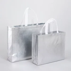 Customized Logo Laser Non Woven Eco Friendly Biodegradable Waterproof Supermarket Tote Bags Silk Screen Printed Hand Length