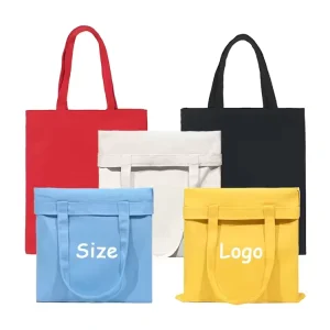 Customized Logo Tote Shopping Reusable Cotton Canvas Tote Bags