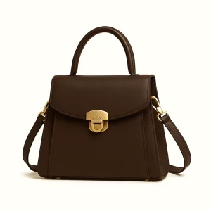 Customized Manufacturing Real Leather Brown Crossbody Saddle Bag Purse for Women