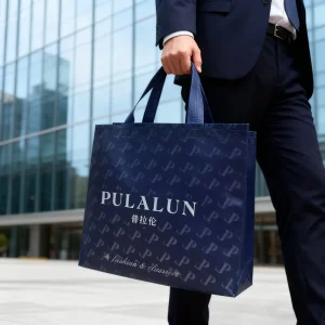 Customized New Style Tote Non Woven Shopping Bags Corner Laminated Reusable Hand Length Handle Logo Printing PP Clothing Fur