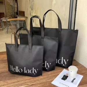 Customized Non-Woven Tote Bag With Zipper For Clothing Store Use Or Food Industrial Use For Gift Packing