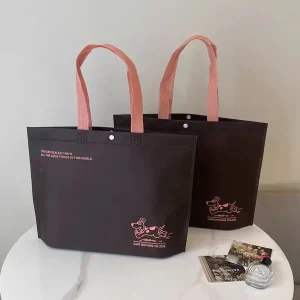 Customized Non-Woven Tote Bag with Zipper for Clothing Store Shopping and Supermarket Use Screen Printing Gift Bag
