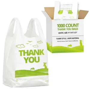 Customized Plastic Bags OEM Disposable Clear Thick Plastic T Shirt Bags Custom Vest Plastic Shopping Bag