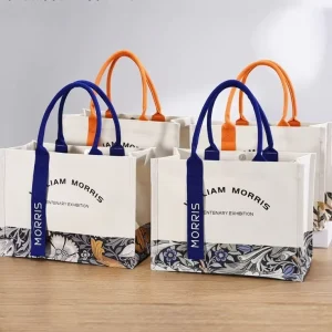 Customized Recycled Material Canvas Tote Bag with Silk Screen Printed Logo for Advertising Gifts and Business Use