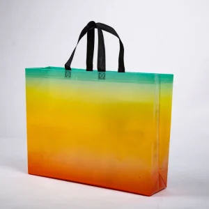 Customized Reusable Gradient Ramp Laminated Eco Non Woven Fabric Tote Shopping Package Bag with LOGO