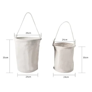 Customized Utility Canvas Bucket with Reinforced Base Heavy Duty High Load Capacity Bucket Tool Bag for Storage Tool Accessory