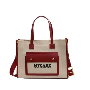 Customized Women’s Canvas Messenger Bag Zipper Closure Handbag Detachable Long Shoulder Strap