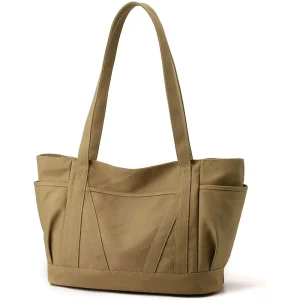 Customized Women’s Canvas Shoulder Bags Large Capacity Work Shoulder Bags Retro Casual Handbags Work Bag Tote Purses