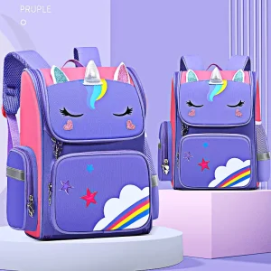 Cute 15 Inch High Quality Custom Cartoon Unicorn Lightweight School Backpack for Children