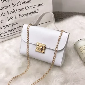Cute Chain Purses Women’s Bags Candy Color PU Leather Pink Handbags for Women