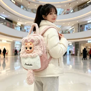 Cute Horned Furry Plush Backpack With For & AI For Girls Party Use Customizable Design 11-30CM Ages 0-24+