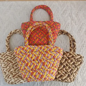 Cute Women’s Summer Beach Paper Phone Bag Outdoor Casual Woven Tassel Beads Handbag