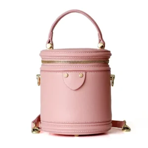 Cylindrical Shape Designer Bags Women Round Bucket Bag