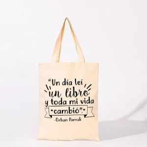 D008 Reusable Large Capacity Shoulder Tote Bag Natural Cotton Canvas Flexiloop Handle Silk Screen Printing